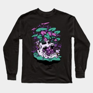 Skull Crystals in mouth Long Sleeve T-Shirt